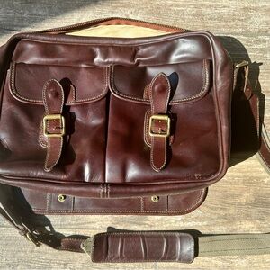 Vintage Orvis Bullhide messenger bag.